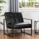 Glitzhome 31.50"H Black PU Leather Tufted Accent Chair