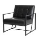 Glitzhome 31.50"H Black PU Leather Tufted Accent Chair