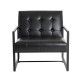Glitzhome 31.50"H Black PU Leather Tufted Accent Chair
