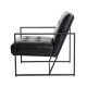 Glitzhome 31.50"H Black PU Leather Tufted Accent Chair