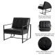 Glitzhome 31.50"H Black PU Leather Tufted Accent Chair