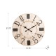 Glitzhome 31.70"D Oversized Farmhouse White Wooden Wall Clock