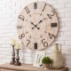 Glitzhome 31.70"D Oversized Farmhouse White Wooden Wall Clock