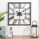 Glitzhome 23.00"L Black Metal Square Wall Clock