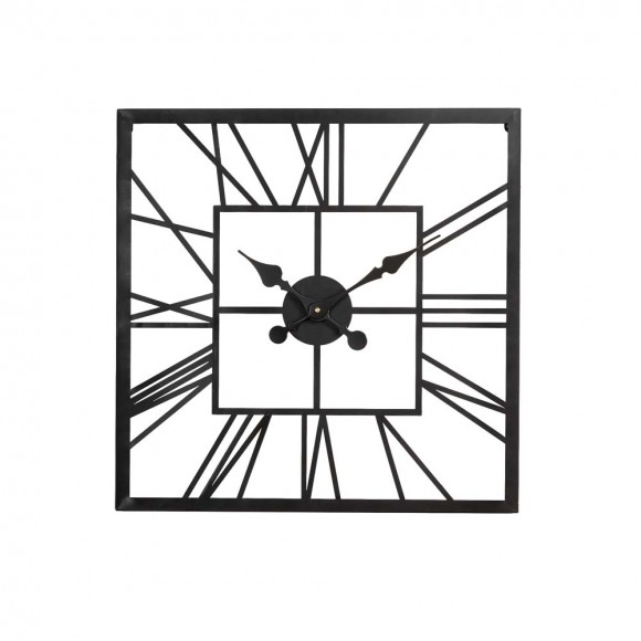 Glitzhome 23.00"L Black Metal Square Wall Clock