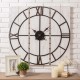 Glitzhome 31.50"D Oversized Farmhouse Wooden/Metal Wall Clock