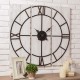 Glitzhome 31.50"D Oversized Farmhouse Wooden/Metal Wall Clock