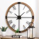 Glitzhome 31.50"D Oversized Modern Farmhouse Metal/Wooden Wall Clock