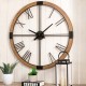 Glitzhome 31.50"D Oversized Modern Farmhouse Metal/Wooden Wall Clock