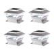 Glitzhome 5.75"L 4 Pack Silver Solar Powered LED Fence Post Cap Lights