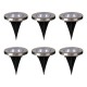 Glitzhome 5.25"H 6 Pack Solar Powered LED Pathway Ground Lights