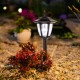 Glitzhome 25.5"H Multi-functional Solar Powered LED Light with Ground Stake and Mounting Pole