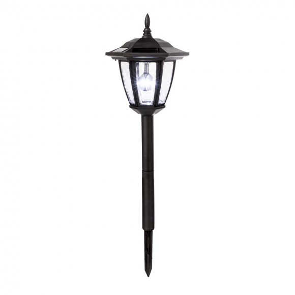 Glitzhome 25.5"H Multi-functional Solar Powered LED Light with Ground Stake and Mounting Pole