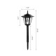 Glitzhome 25.5"H Multi-functional Solar Powered LED Light with Ground Stake and Mounting Pole