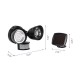 Glitzhome 8.25"L Outdoor Solar Powered Dual-Head SMD LED Motion Senser Security Flood Light