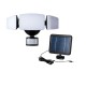 Glitzhome 12.5"L Outdoor Solar Powered Triple-Head SMD LED Motion Senser Security Flood Light