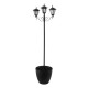 Glitzhome 74"H 3-Head Solar Lamp Post Light with a Planter Pot