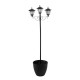 Glitzhome 74"H 3-Head Solar Lamp Post Light with a Planter Pot