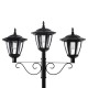 Glitzhome 74"H 3-Head Solar Lamp Post Light with a Planter Pot