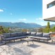 Glitzhome 8-Piece Outdoor Patio Black Aluminum Sectional Conversation Sofa Set with Cushions