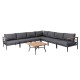 Glitzhome 8-Piece Outdoor Patio Black Aluminum Sectional Conversation Sofa Set with Cushions
