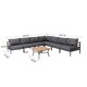 Glitzhome 8-Piece Outdoor Patio Black Aluminum Sectional Conversation Sofa Set with Cushions