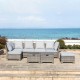 Glitzhome 8-Piece Outdoor Patio Wicker Sectional Conversation Sofa Set with Cushions