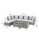 Glitzhome 8-Piece Outdoor Patio Wicker Sectional Conversation Sofa Set with Cushions