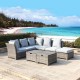 Glitzhome 8-Piece Outdoor Patio Wicker Sectional Conversation Sofa Set with Cushions