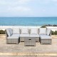 Glitzhome 7-Piece Outdoor Patio Wicker Sectional Conversation Sofa Set with Cushions