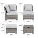 Glitzhome 7-Piece Outdoor Patio Wicker Sectional Conversation Sofa Set with Cushions