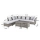 Glitzhome 9-Piece Outdoor Patio Wicker Sectional Conversation Sofa Set with Cushions