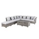 Glitzhome 10-Piece Outdoor Patio Wicker Sectional Conversation Sofa Set with Cushions