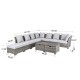 Glitzhome 10-Piece Outdoor Patio Wicker Sectional Conversation Sofa Set with Cushions