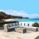 Glitzhome 10-Piece Outdoor Patio Wicker Sectional Conversation Sofa Set with Cushions