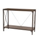 Glitzhome 43.25"L Modern Industrial Brown Wood/Metal Console Table