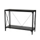 Glitzhome 43.25"L Modern Industrial Black Wood/Metal Console Table