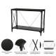 Glitzhome 43.25"L Modern Industrial Black Wood/Metal Console Table