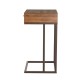 Glitzhome 26"H Modern Industrial Brown Wood/Metal C Side & End Table with a Drawer and 2 USB Charging Ports