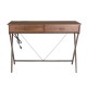 Glitzhome 43.25"L Modern Industrial Brown Wood/Metal Writing Desk With 1 Outlet and 2 USB Charging Ports