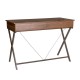 Glitzhome 43.25"L Modern Industrial Brown Wood/Metal Writing Desk With 1 Outlet and 2 USB Charging Ports