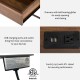 Glitzhome 43.25"L Modern Industrial Brown Wood/Metal Writing Desk With 1 Outlet and 2 USB Charging Ports