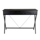 Glitzhome 43.25"L Modern Industrial Black Wood/Metal Writing Desk With 1 Outlets and 2 USB Charging Ports