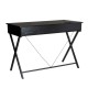 Glitzhome 43.25"L Modern Industrial Black Wood/Metal Writing Desk With 1 Outlets and 2 USB Charging Ports