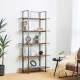 Glitzhome 72"H Modern Industrial Brown Wood/Metal 5-Tier Bookcases & Shelves