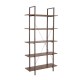 Glitzhome 72"H Modern Industrial Brown Wood/Metal 5-Tier Bookcases & Shelves