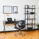 Glitzhome 72"H Modern Industrial Black Wood/Metal 5-Tier Bookcases & Shelves