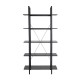 Glitzhome 72"H Modern Industrial Black Wood/Metal 5-Tier Bookcases & Shelves