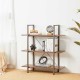Glitzhome 41.5"H Modern Industrial Brown Wood/Metal 3-Tier Bookcases & Shelves