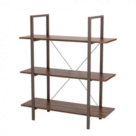 3 Tier Bookcases Shelves, Modern Wood Steel Bookcase